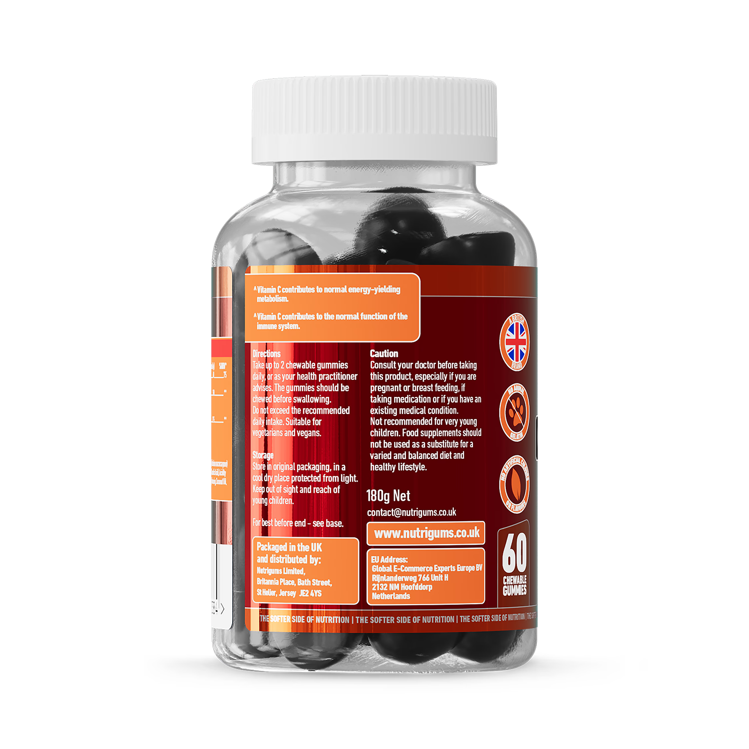 Nutrigums cranberry vitamin C gummies 60 count (British brand)