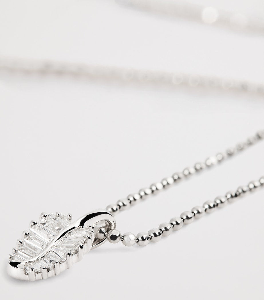 Anita Ko white gold diamond palm leaf necklace - British product
