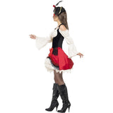 Smiffys glamorous lady pirate costume red dress hat - British product