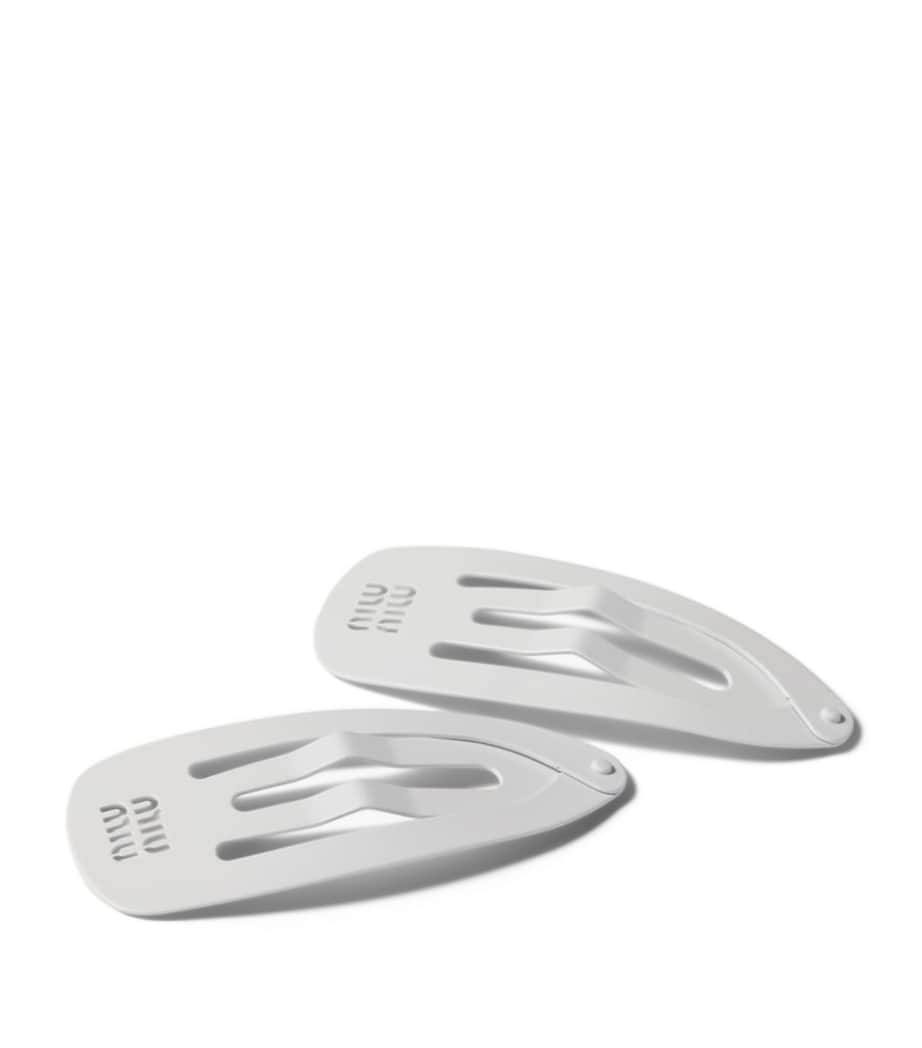 Miu Miu metal logo hair clips set of 2, UK version