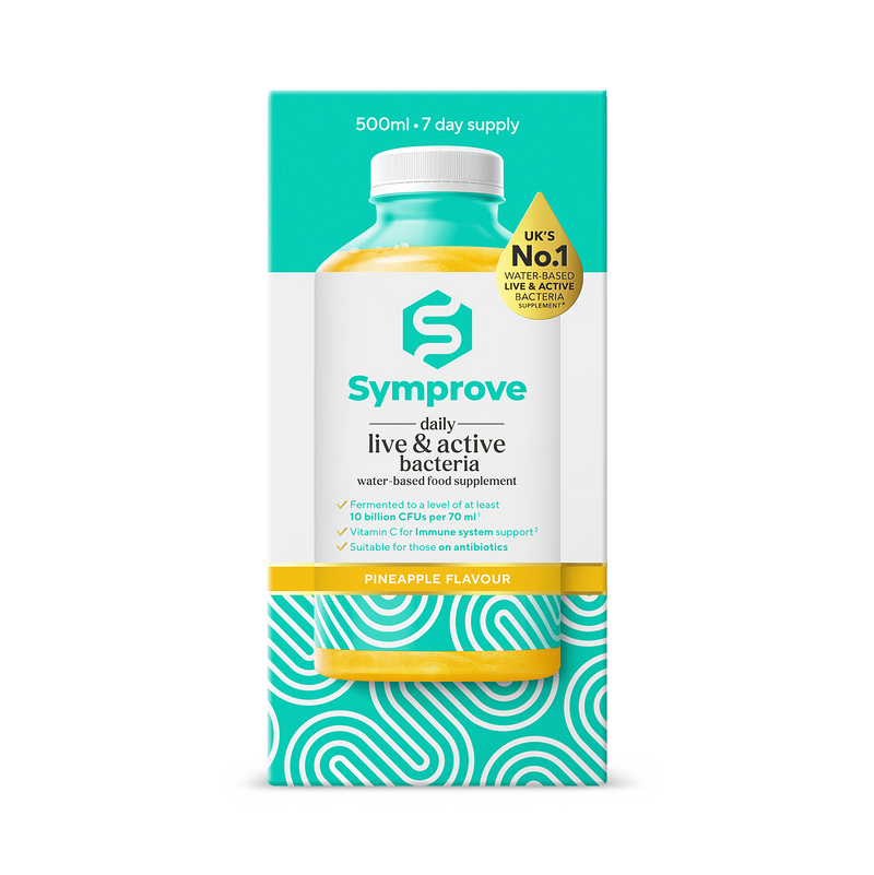 Symprove live bacteria supplement pineapple flavour 500ml, imported from the UK
