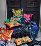 Emma J Shipley velvet snow leopard cushion 46cm x 46cm - British product