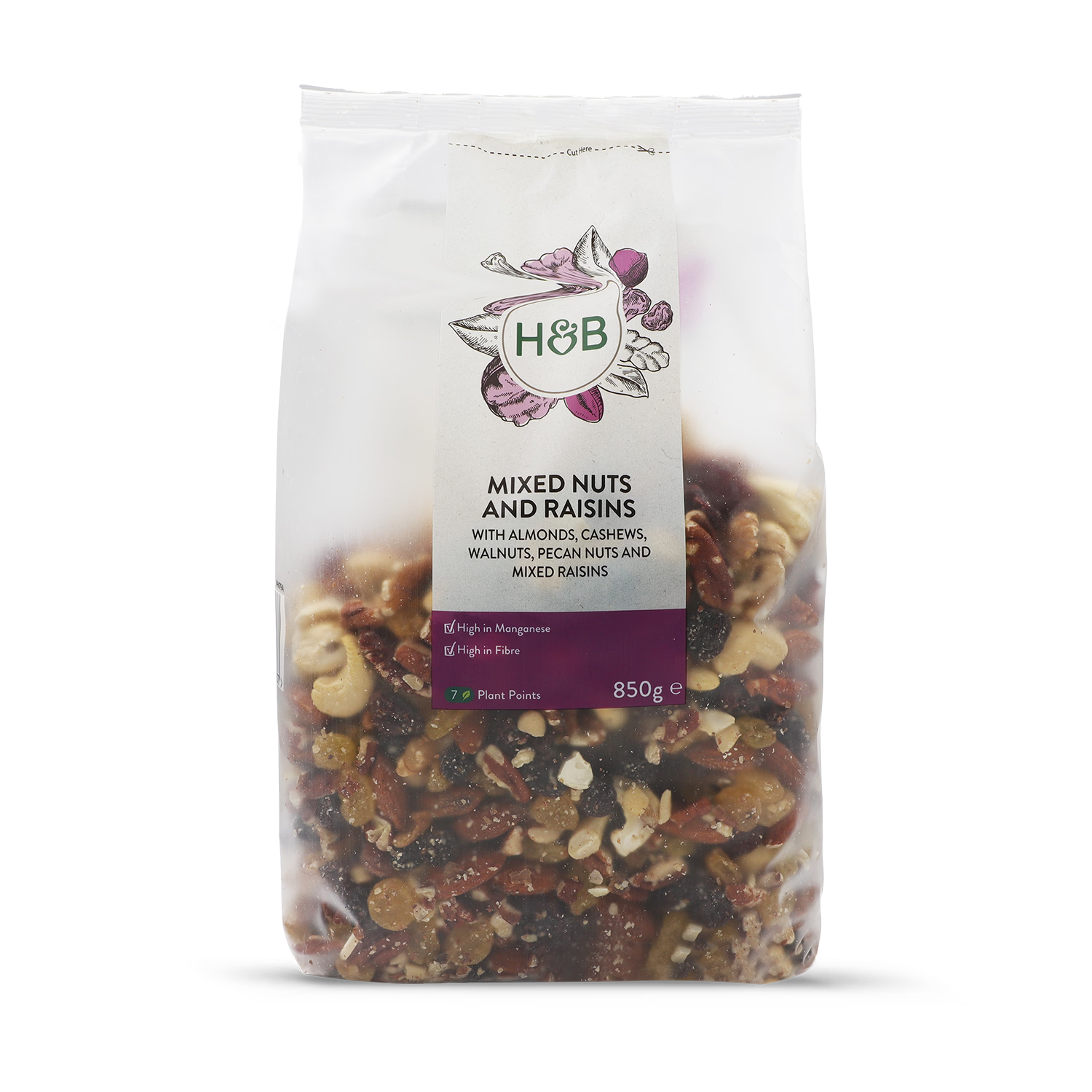 Holland & Barrett Mixed Nuts and Raisins 850g - British product
