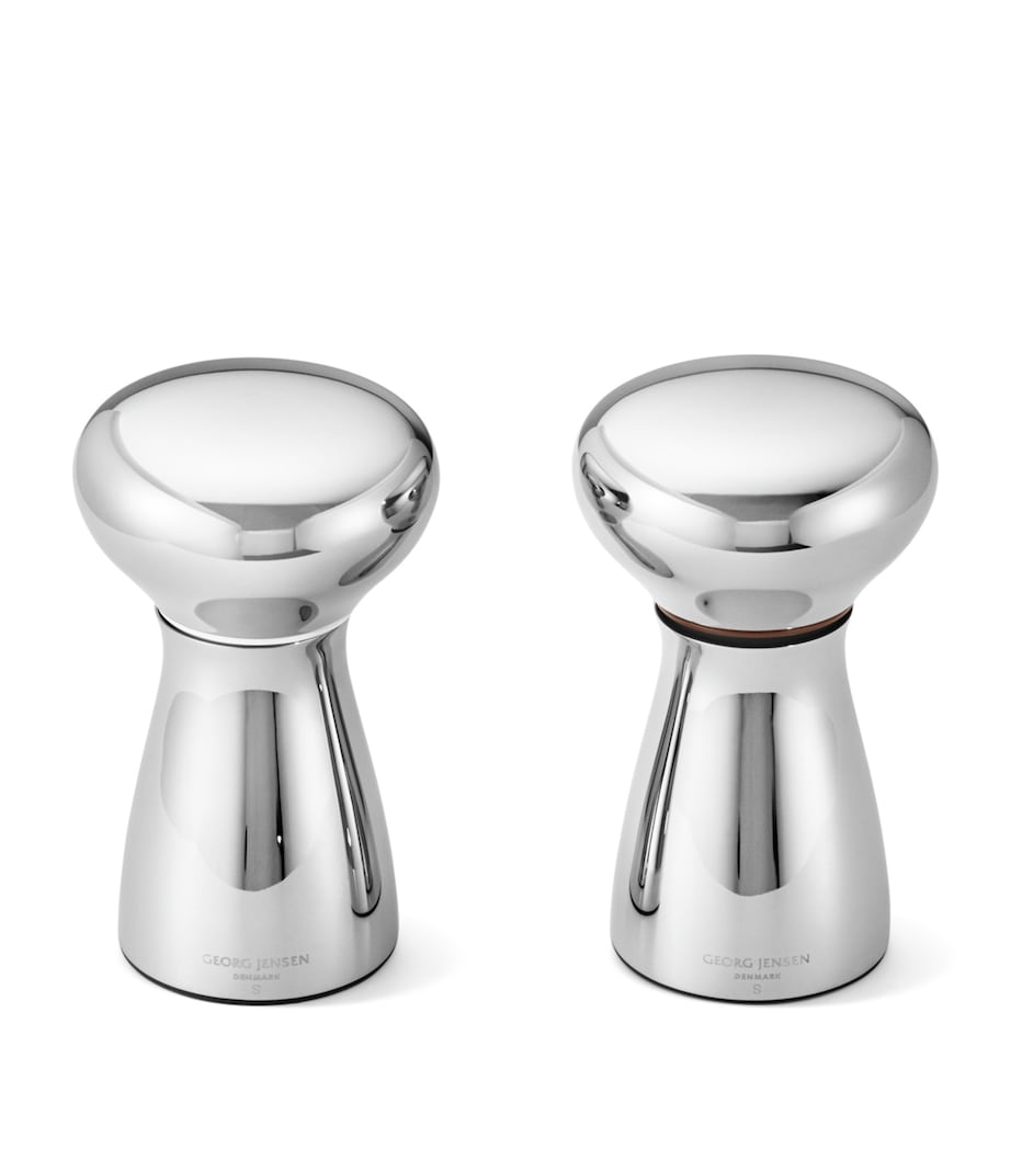Georg Jensen Alfredo salt and pepper shakers polished stainless steel (British brand)