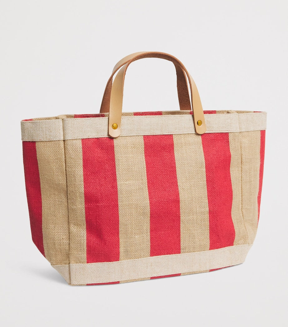 Harrods stripe canvas shopper bag (British brand)