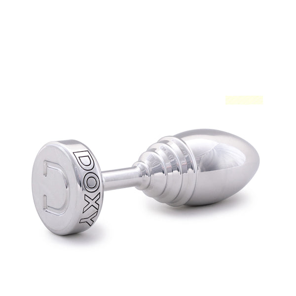 Doxy ribbed butt plug solid aluminium, UK version