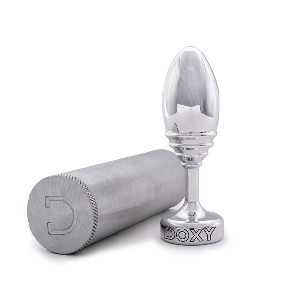 Doxy ribbed butt plug solid aluminium, UK version