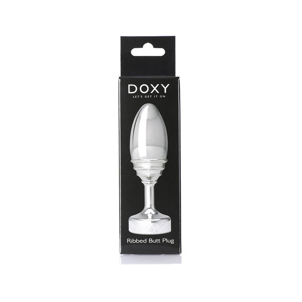 Doxy ribbed butt plug solid aluminium, UK version