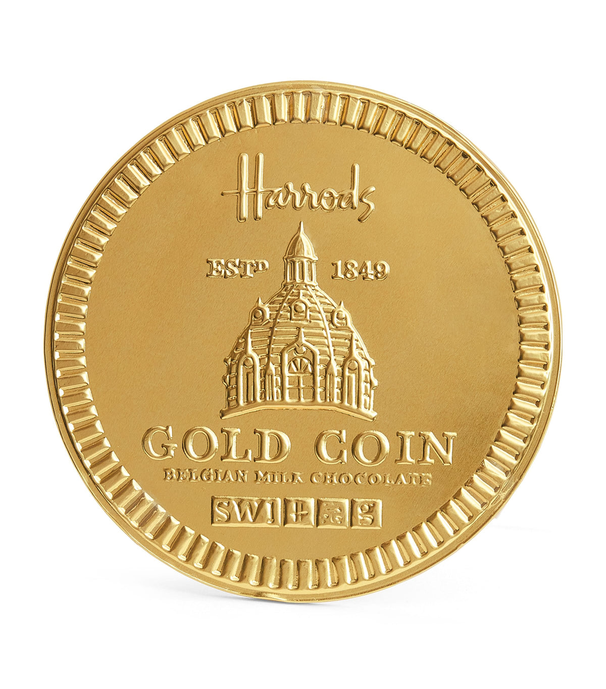 Harrods milk chocolate gold coin 125g, UK version