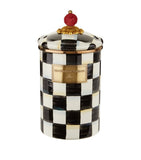 MacKenzie-Childs Large Courtly Check enamel canister, imported from the UK