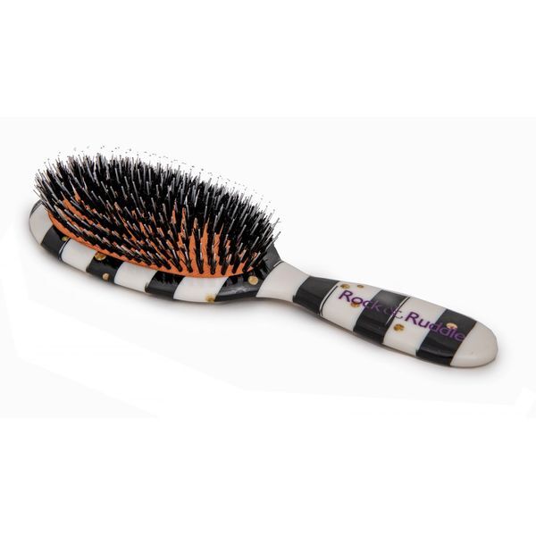 Rock & Ruddle BW Stripes Large Synthetic Bristle Hairbrush