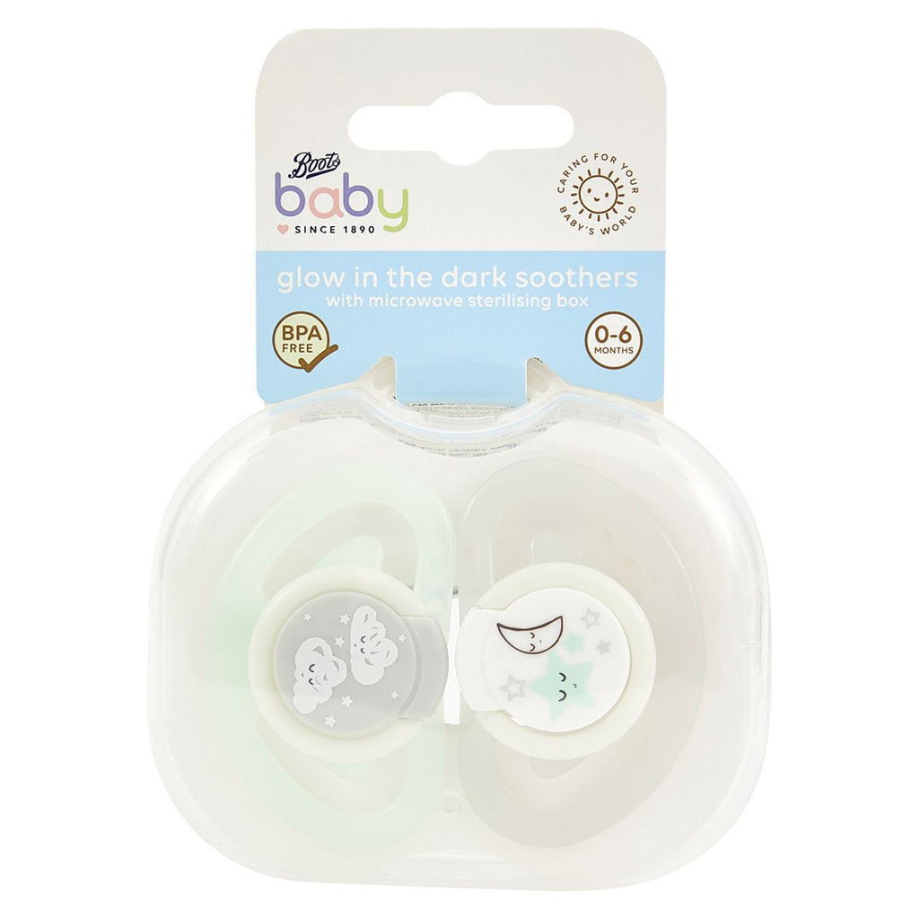 Boots Baby Night Soothers 0-6m - 2 Pack - Green/Grey