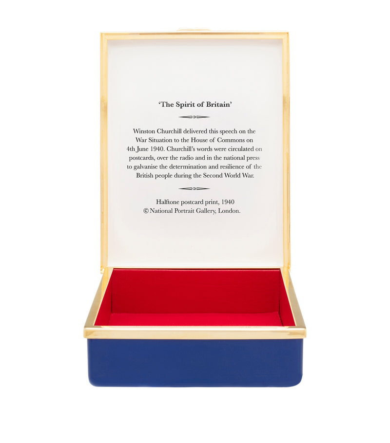 Halcyon Days enamel box Sir Winston Churchill, UK version