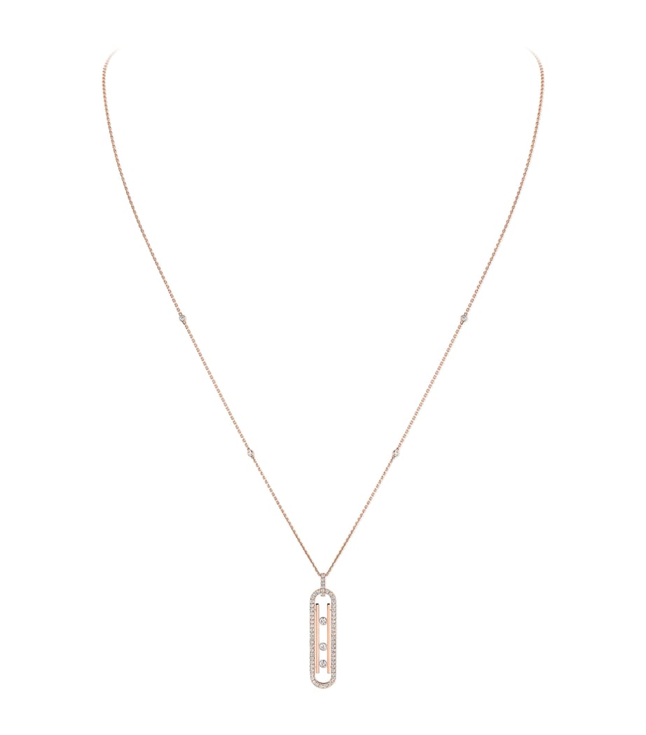 Messika Move 10th Birthday rose gold diamond necklace 0.70ct, UK version