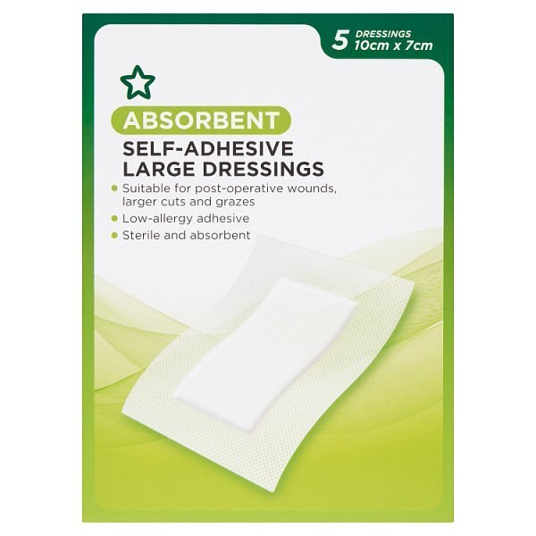 Superdrug Adhesive Wound Dressing Plaste Large 10cm x 7cm GOODS Superdrug   