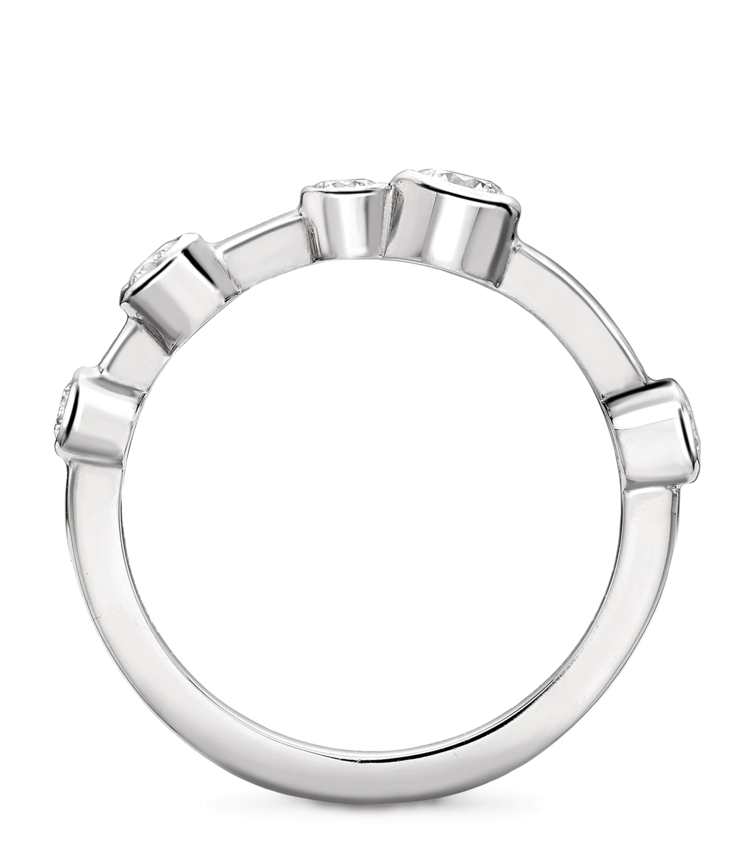 Boodles platinum diamond half-hoop ring, imported from the UK