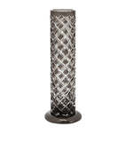 Zodiac bevelled crystal vase with tinted finish and polished chrome rim (British brand)