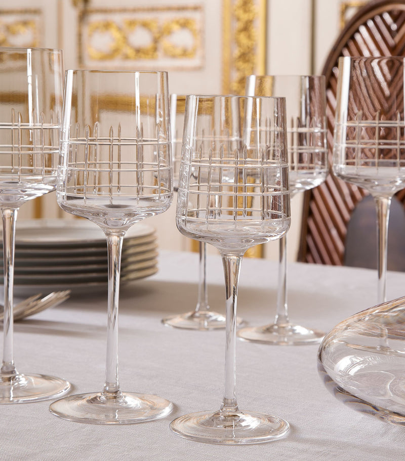 Christofle Graphik crystal white wine glasses set of 2 170ml - British product