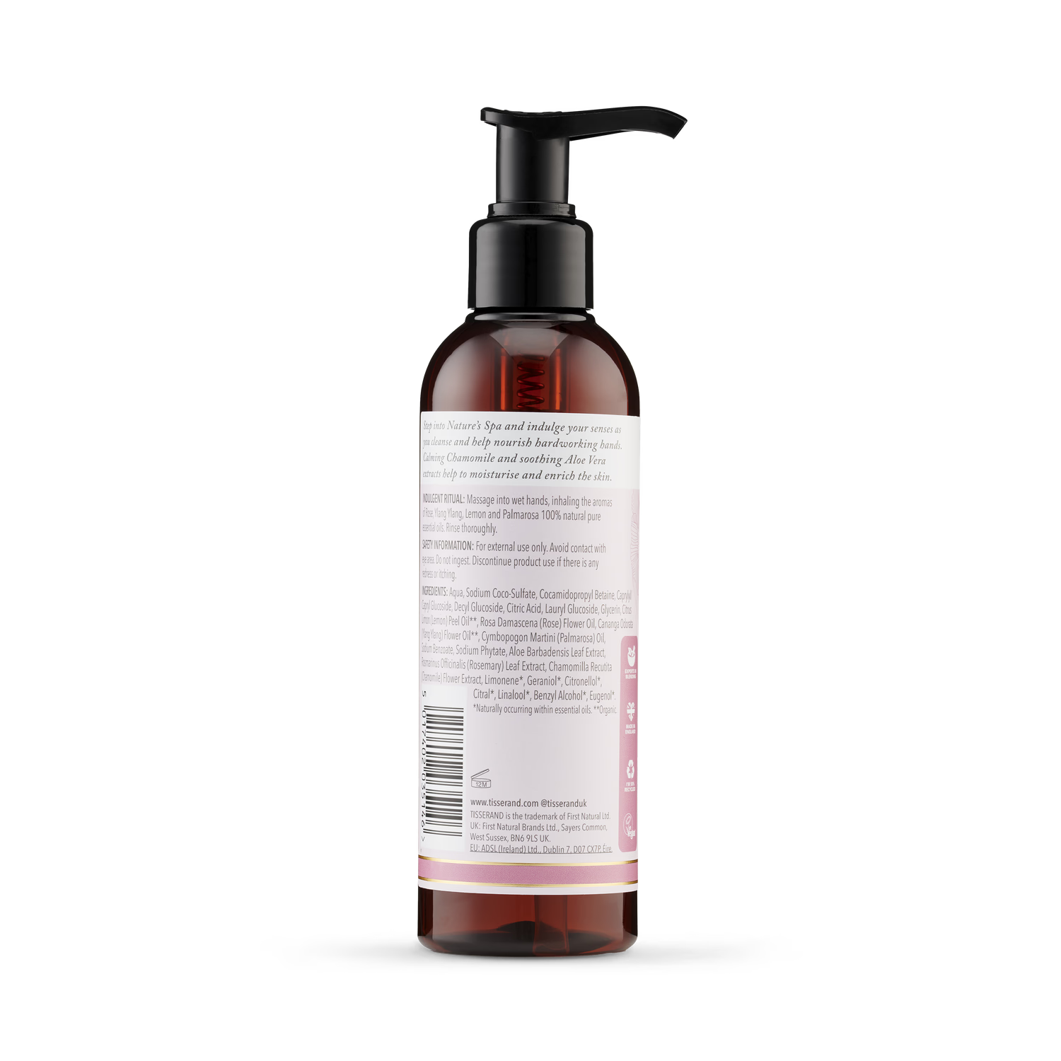 First Natural Brands Rose & Ylang Ylang hand wash 195ml (British brand)