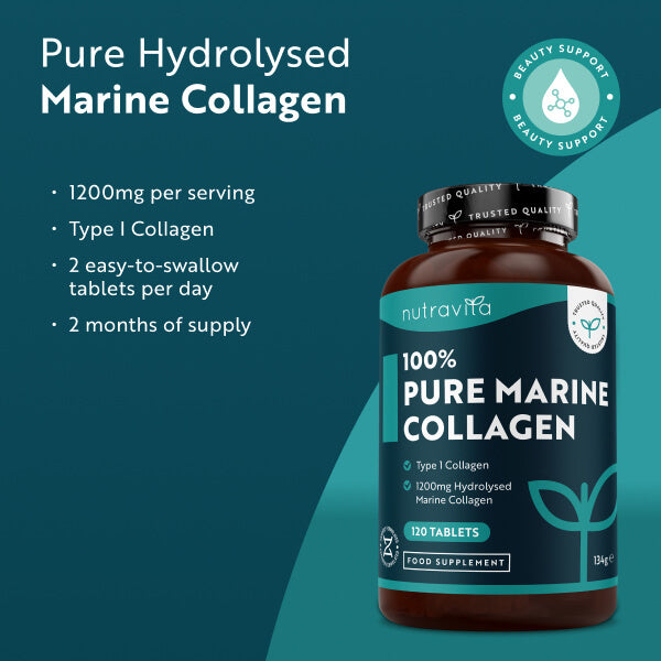 Nutravita marine collagen supplement tablets 1200mg - British product