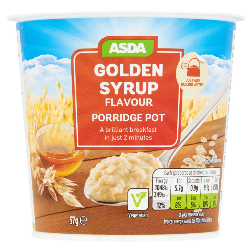 ASDA Golden Syrup Flavour Porridge Pot Cereals ASDA   