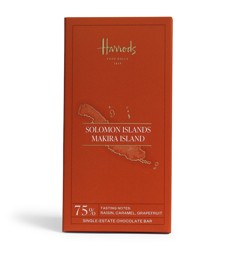 Harrods 75% Cocoa Makira Island chocolate bar 70g, UK version