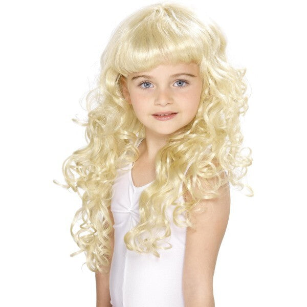 Smiffys girls princess wig blonde curly - British product