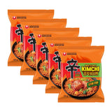 Nongshim stir-fried noodles kimchi flavour multipack (British brand)