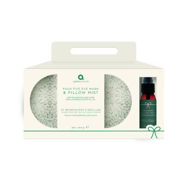 Aroma Home cream boucle eye mask and lavender pillow spray 35ml, imported from the UK