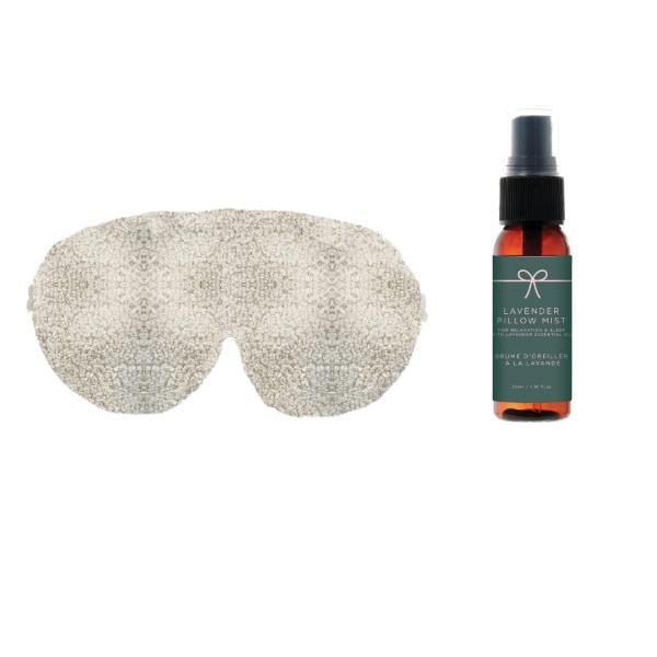 Aroma Home cream boucle eye mask and lavender pillow spray 35ml, imported from the UK