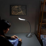 Silver LED desk lamp with daylight simulation (British brand)