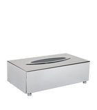 ZODIAC rectangular chrome tissue box (British brand)