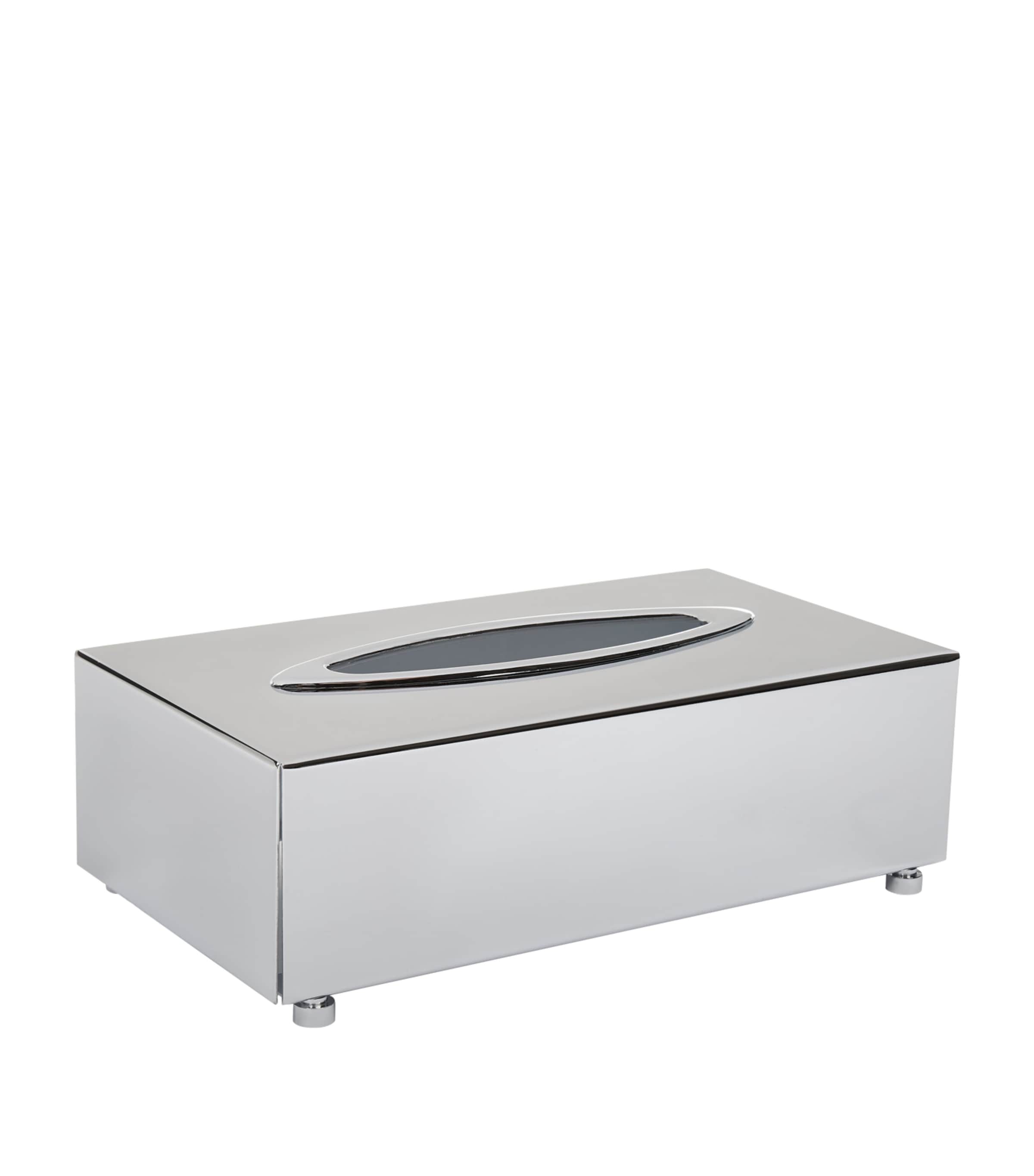 ZODIAC rectangular chrome tissue box (British brand)