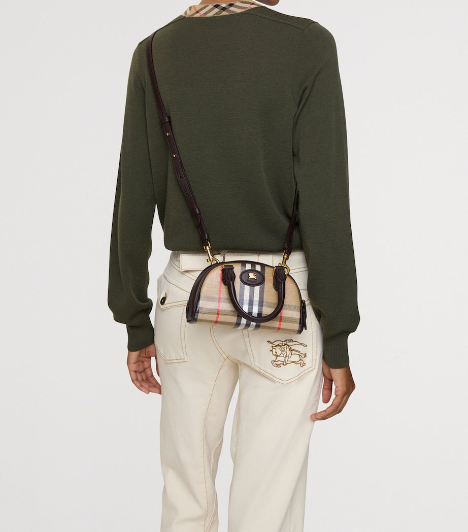 Burberry Mini Canvas Highlands Bowling Bag - British product