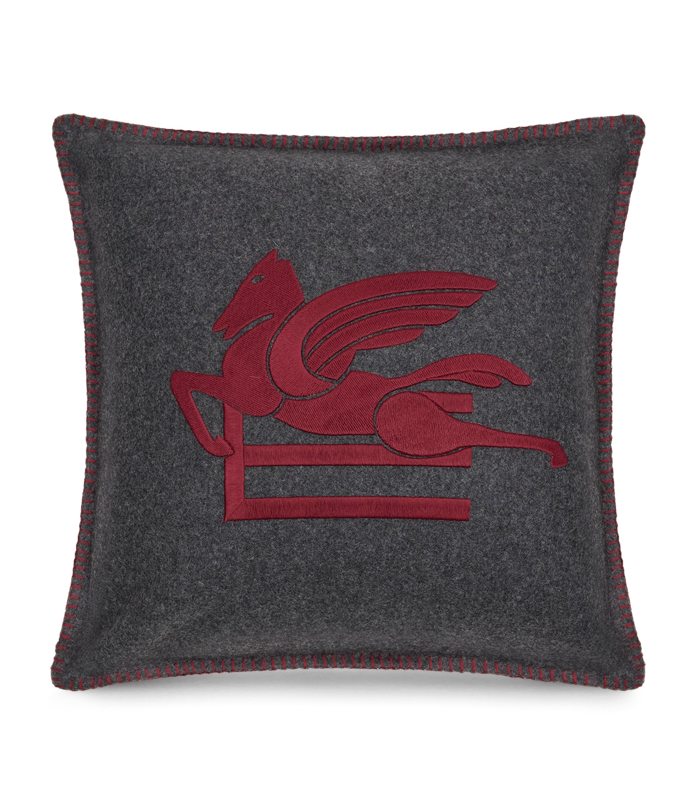 Etro wool-blend embroidered Ribot cushion 45cm x 45cm - British product
