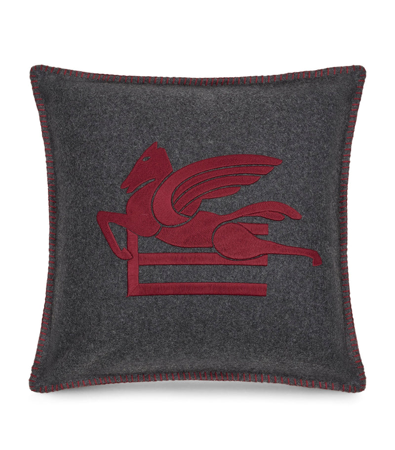 Etro wool-blend embroidered Ribot cushion 45cm x 45cm - British product