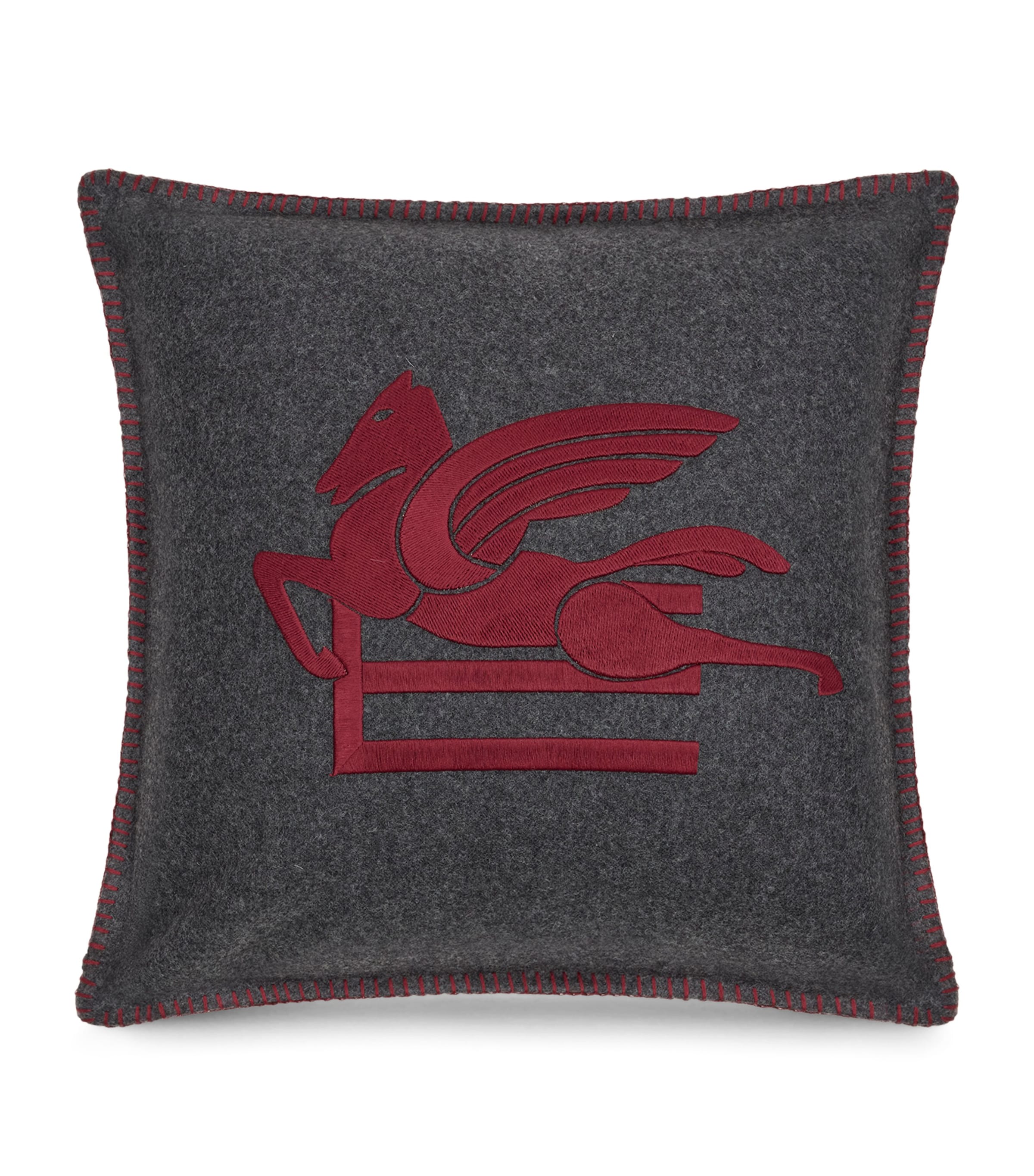 Etro wool-blend embroidered Ribot cushion 45cm x 45cm - British product