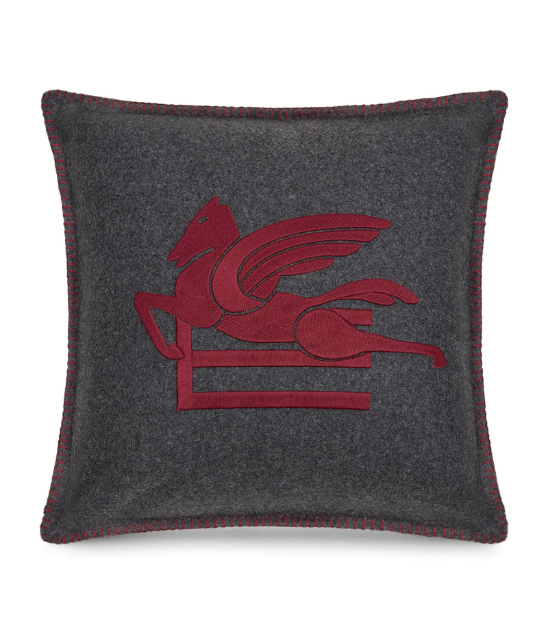 Etro wool-blend embroidered Ribot cushion 45cm x 45cm - British product