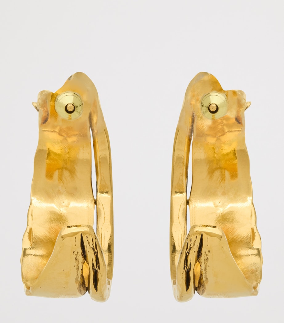 Saint Laurent Cassandre hoop earrings H5cm x W2cm - British product