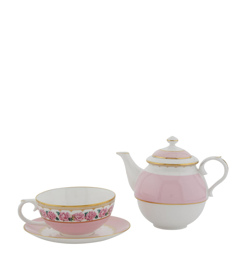 Halcyon Days Shell Garden Floral Tea For One set, UK version