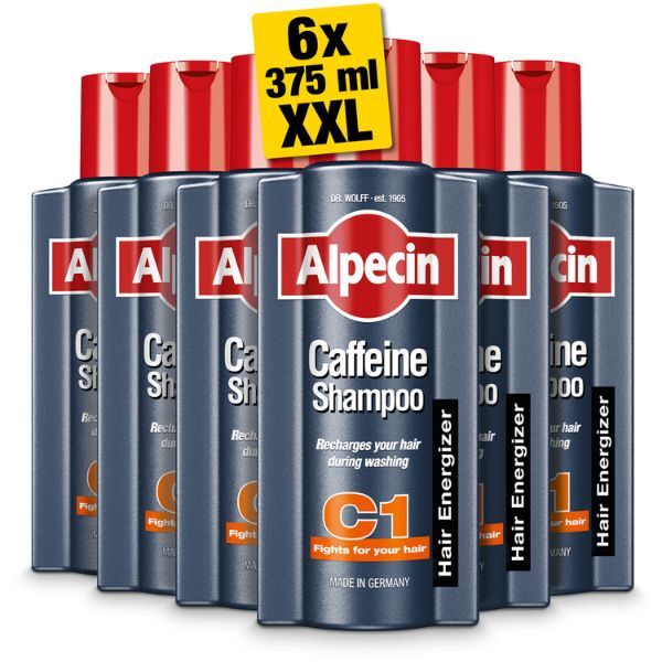 Alpecin Caffeine Shampoo XXL 6x 375ml | Prevents Hair Loss GOODS Superdrug   