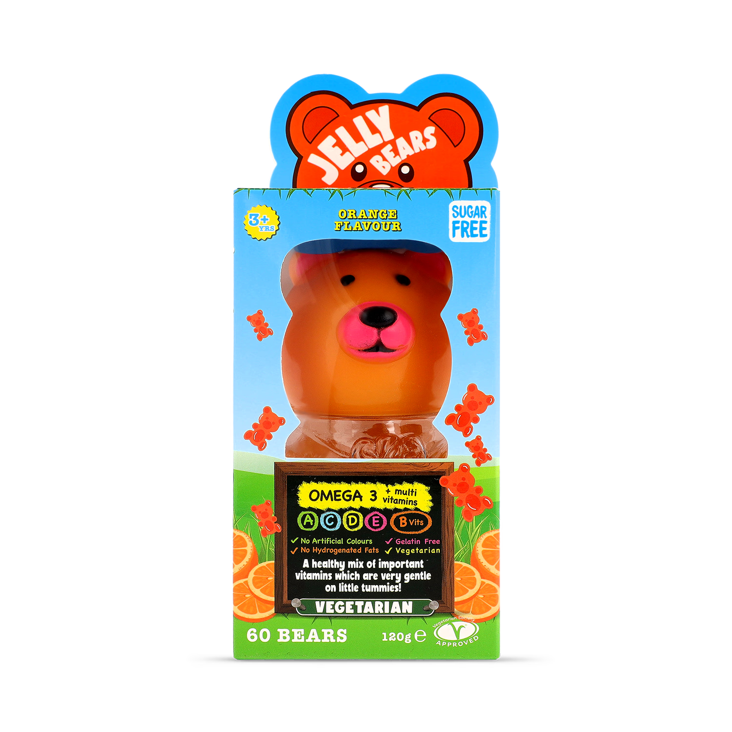 Mill House Jelly Bears Omega 3 orange flavour 60 chewables, UK version