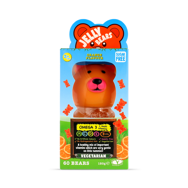 Mill House Jelly Bears Omega 3 orange flavour 60 chewables, UK version