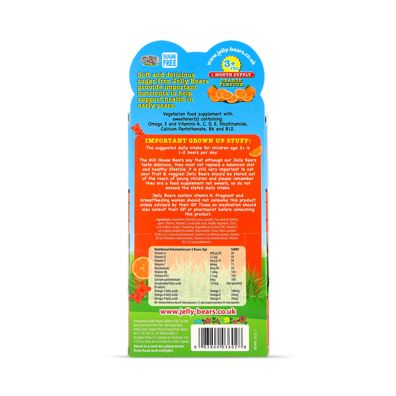 Mill House Jelly Bears Omega 3 orange flavour 60 chewables, UK version