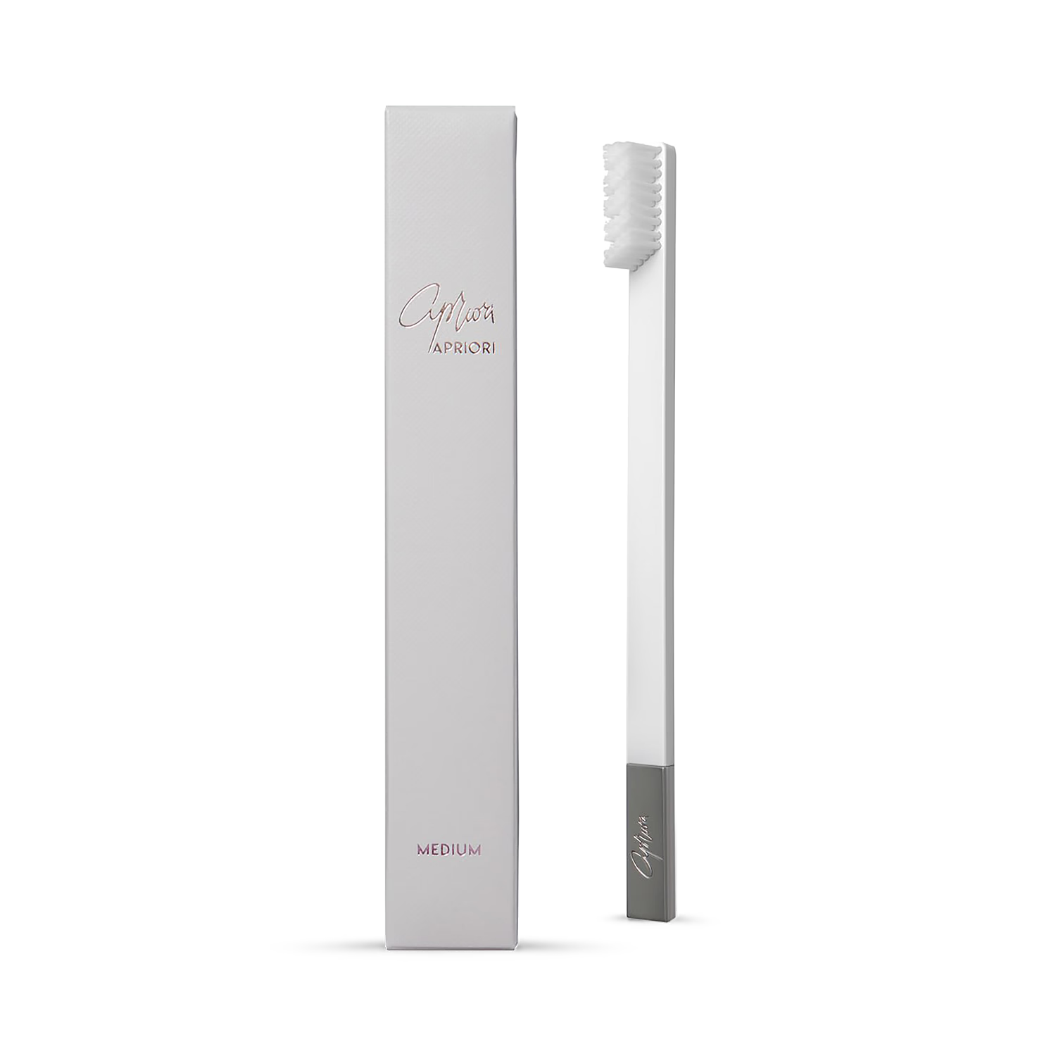 APRIORI white silver medium toothbrush, UK version