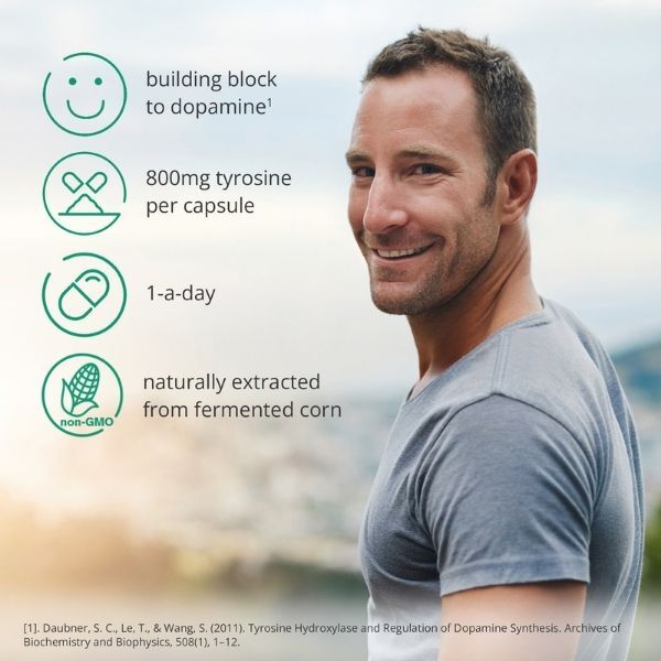 brain feed L-Tyrosine supplement 800mg 60 capsules - British product