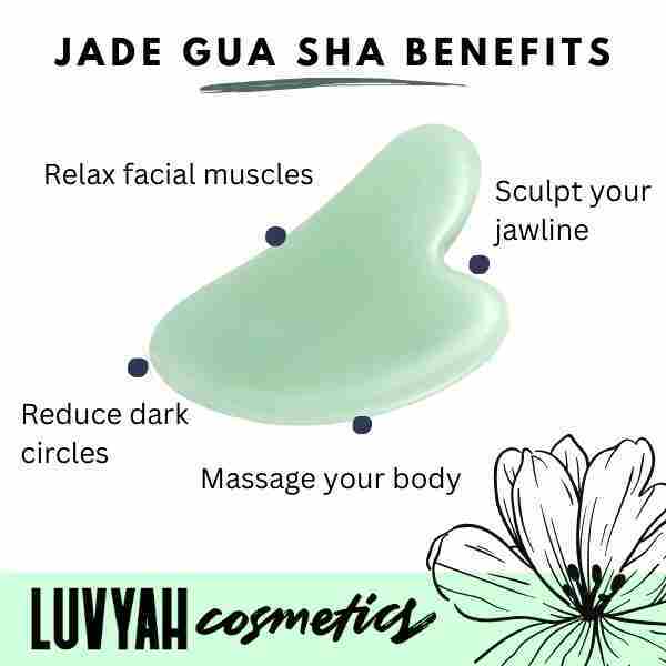 LUVYAH Cosmetics Jade Gua Sha Face Body Massage Tool