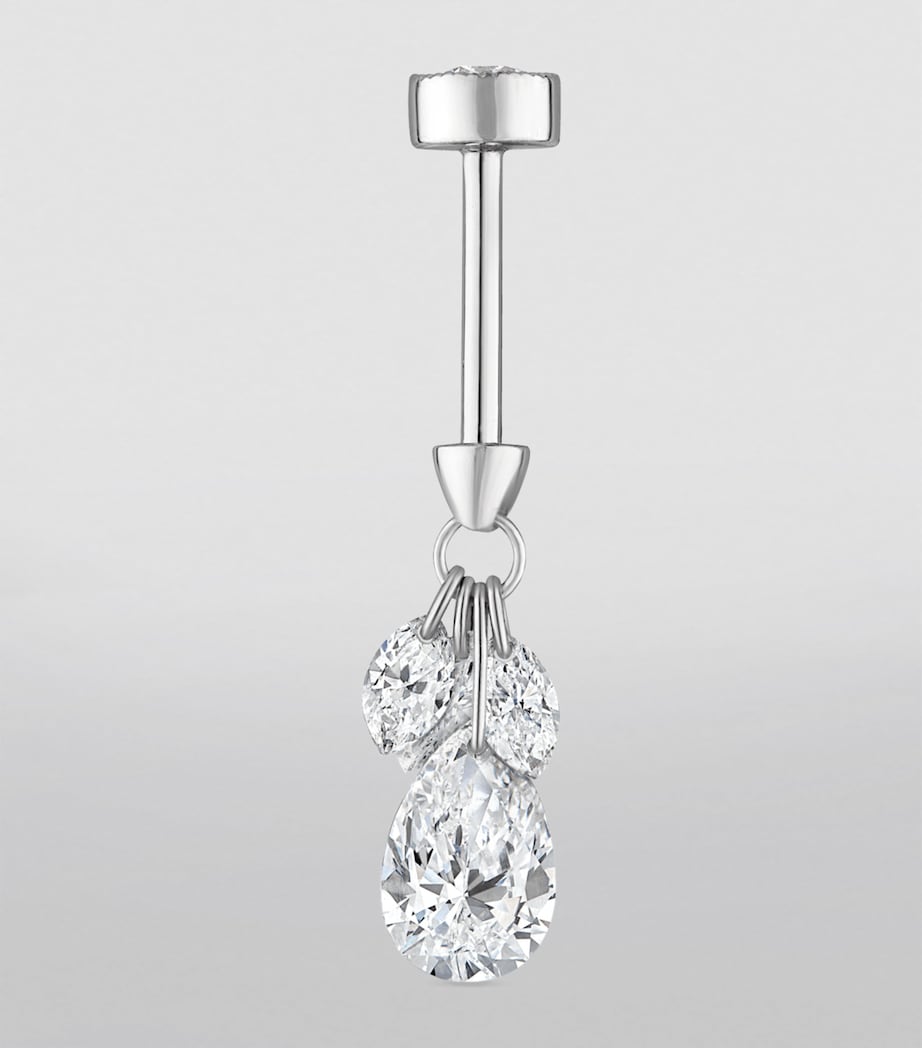 Maria Tash floating diamond earring 18kt white gold - British product