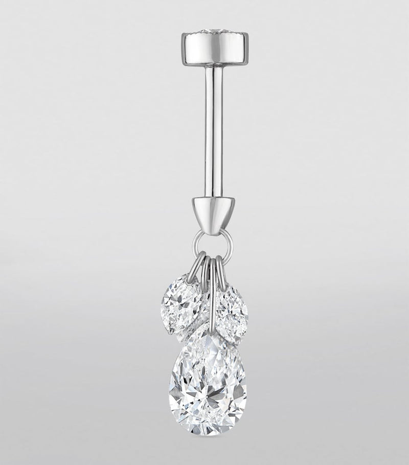 Maria Tash floating diamond earring 18kt white gold - British product