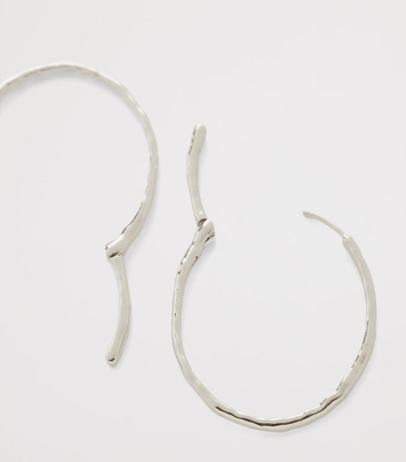 Monica Vinader large sterling silver hoop earrings, UK version